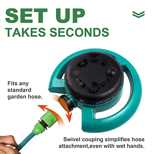 Gesura Lawn Sprinkler, Water Sprinkler For Lawn, Sprinklers For Yard, 8-Pattern Turret Sprinkler For Small Areas, Multipurpose Yard Sprinklers For Plant Irrigation And Kids Playing #TOP2