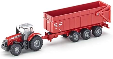 siku 1844, Massey Ferguson Tractor with Trailer, 1:87, Metal/Plastic, Red, Tiltable trailer