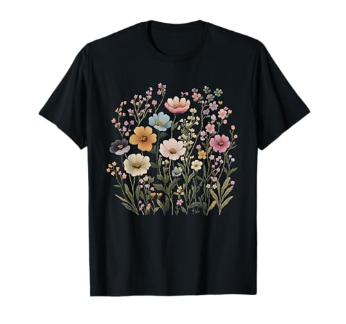 Wildblumen Grafik Outfit Florales Vintage Design Blumen T-Shirt