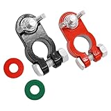 Zinc-Plated Terminal Ends, Car Battery Terminal Clamps Connectors, Universal Negative & Positive Battery Cable Terminals with Felt Fiber Washers, Top Post Terminal Connectors for Car Truck Marine Boat