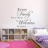 HOROE  Bienvenue dans nos Stickers Muraux Chaque Maison A Une Histoire Décor Sticker Mural Mon Coeur Vinyle Décor À La Maison 58cm X 46cm