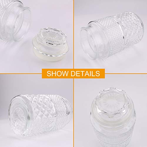 image for Flrolove 60oz Glass Food Storage Canisters Jars with Tight Lids for Ki