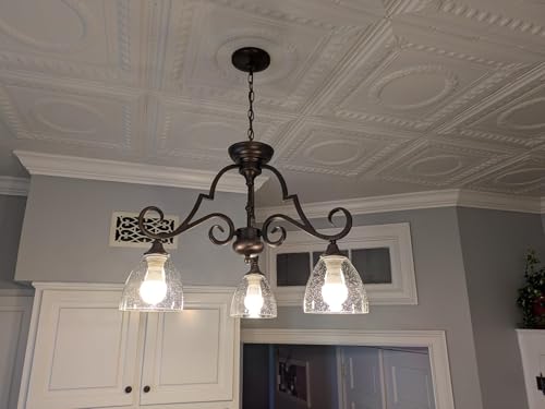 3 Pack Clear Seeded Bubble Bell Glass Lamp Shade Replacement, 1-5/8 Fitter