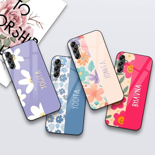 Image of COLORflow Back Cover Compatible with Samsung Galaxy A14 5G / 4G | Floral Names Customized | Shockproof TPU Bumper with Camera Protection Back Cover Compatible with Samsung Galaxy A14 5G / 4G