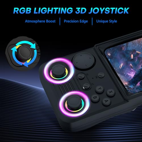 Image of R36TMAX Retro Handheld Game Console, Retro Gaming Console with 4.0 Inch 720x720 IPS Screen, Portable Handheld Linux System, 4000mAh Battery (Dark Black-128GB)