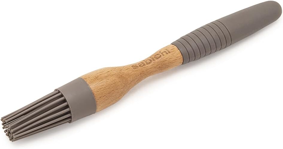 Silicone Round Brush | Versatile Tool Created for Cooking, Baking, Basting, Grilling and BBQ | Natural Bamboo Handle | Ideal for Glazing and Coating (Round)