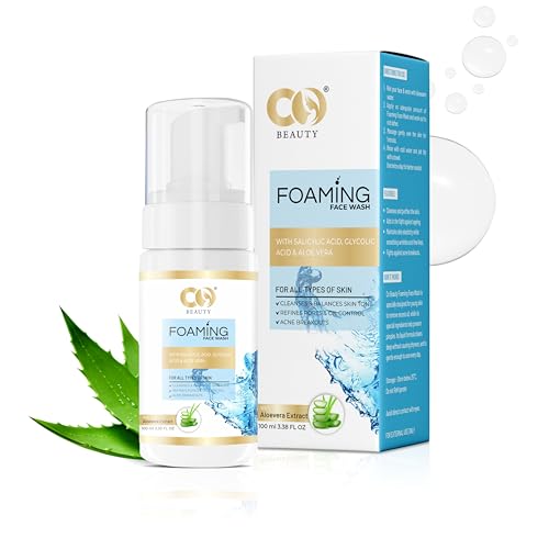 Image of CO Beauty 1% Salicylic Acid,1% Glycolic Acid Foaming Face Wash for Remove Excess Oil, Oily Skin | Face Cleanser for Acne or Pimples | Men & Women- Pack of 2 (100mlx2) (2)