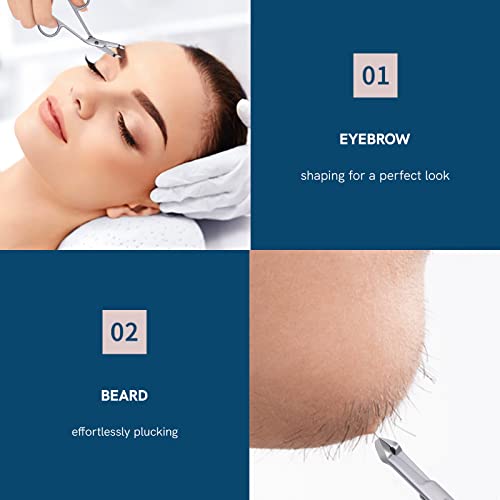 Tijeras de cejas para recortar sin tirones con pinzas planas rectas 8