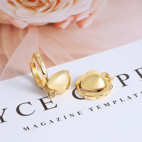 Heart Earrings for Teen Girls Women - Sterling Silver Hoop Earrings Hypoallergenic Cubic Zirconia Loop Earring Lightweight Jewelry Gifts for Granddaughter Christmas4