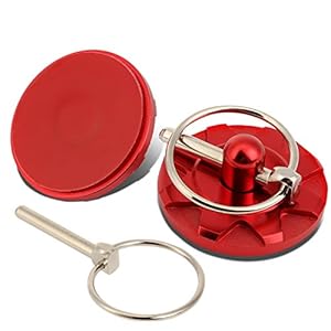 DNA Motoring 2Pack Universal CNC Aluminum Track Racing Hood Pins Lock Latch Kit, Red, HP-ZTL-9041-RD