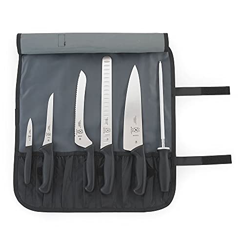 Image of Mercer Culinary Millennia 7-Piece Knife Roll Set,Black