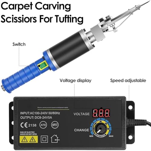 Ciseaux à touffeter électriques, 0 ~ 4000 tr/min, avec lame de rechange, idéal pour le matelassage et le touffetage