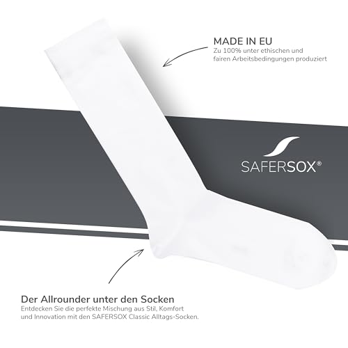 Socken Safersox für Herren im 3er Pack in Weiß, Größen 43-46