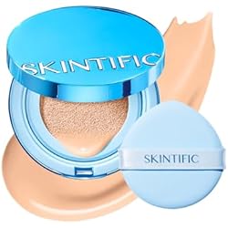 SKINTIFIC Velvet Matte Cushion Foundation Blue #02 Ivory| Full Coverage,12H Oil Control,Ideal for Oily & Combination Skin,Waterproof,Long-Lasting, Lightweight, Hydrating,Transfer-Proof