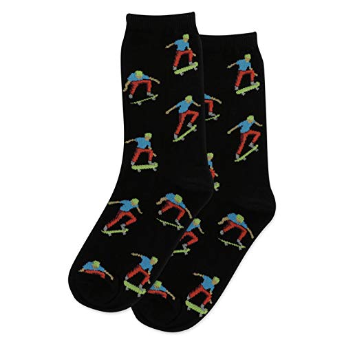 Hot Sox Meias infantis skatistas, G/GG, pretas, Preto, Large-X-Large