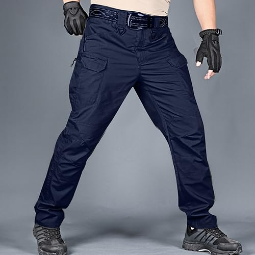 Men's Tactical Pants Straight Leg Ripstop Cargo Work Lightweight Loose Fit Hiking Pants with Multi Pockets2