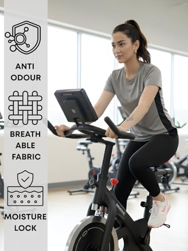 Image of White Moon Gym Tshirt for Women Workout Dry Fit t Shirt Sports Tshirt | Gym Tops for Woman | Lightweight Round Neck Breathable Half Sleeve Activewear Running Yoga Tops for Woman