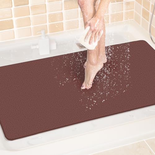 LuxStep Shower Mat Bathtub Mat,Non-Slip Bath Mat with Drain, Quick Drying
