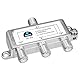HB-DIGITAL SAT - BK - UKW - Verteiler 3-Fach Splitter (3-Wege) 5-2400 MHz | digital & analog - tauglich | voll geschirmt | SAT DVB-S DVB-S2 Kabelfernsehen DVB-C inkl. Antennen und Kabel IEC Adapter