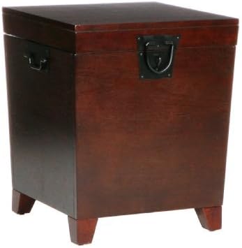 SEI Furniture Pyramid Storage Trunk, End Table, Espresso