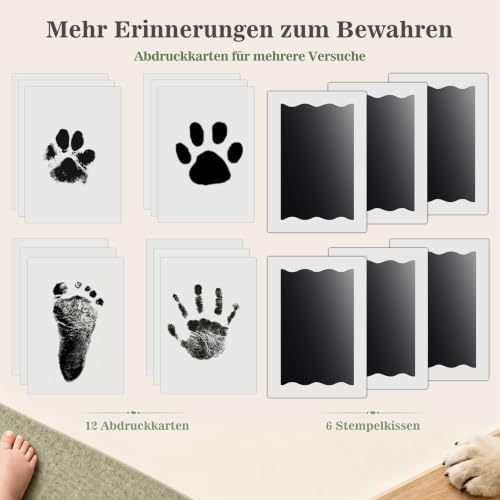 Nabance Baby Handabdruck & Fußabdruck Set – Baby Abdruckset 0-6 Monate – Ansicht 6
