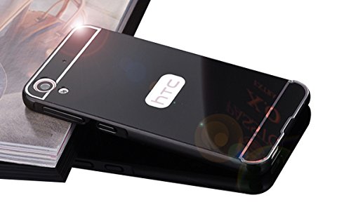 HTC Desire 626 Case,DAMONDY Luxury Metal Air Aluminum Bumper Detachable + Mirror Hard Back Case 2 in 1 cover Ultra-Thin Frame Case For HTC Desire 626 / 626S(Mirror_Black )