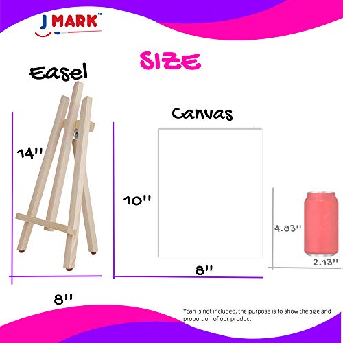 Kids Art Set for Girls – 28 Piece Acrylic Painting Supplies Kit with Storage Bag, 12 Washable Paints, 1 Scratch Free Paint Easel, 6 Pre-Stenciled Canvases 8 x 10 inches, 5 Brushes, 10 Well Palette