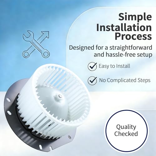 Image of HVAC Blower Motor with Fan - Compatible with E-150 E-250 E-350 E-450 E-550 Econoline 1997-2014 - AC Heater Fan Assembly - Part Number 700022 AC2Z19834A