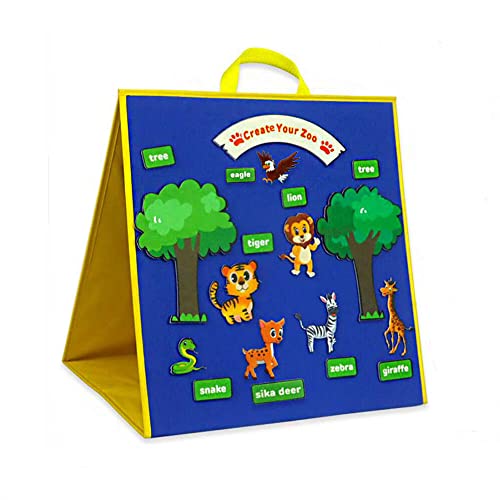 Topwon Felt Board, Folding Flannel Playboard Preschool Toddler Stories Boards, Animal Story Learning...