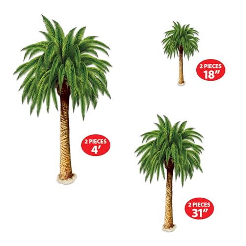 Palm Tree Props Party Accessory (1 count) (6/Pkg) by Beistle - Image 2
