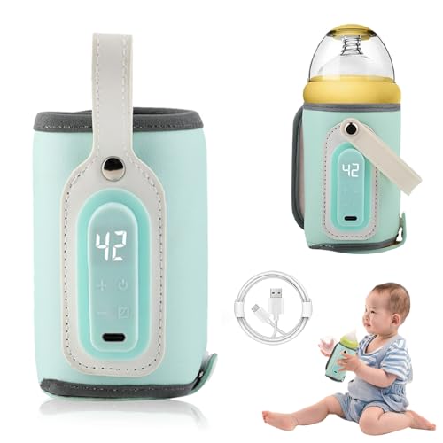 Funmo Flaschenw&auml;rmer Baby, Tragbarer Flaschenw&auml;rmer zur Temperaturerhaltung, USB-Ladefunktion, Erw&auml;rmung von Milch und Babynahrung, BPA Free, f&uuml;r Zuhause, Outdoor, Auto, Reisen (A)