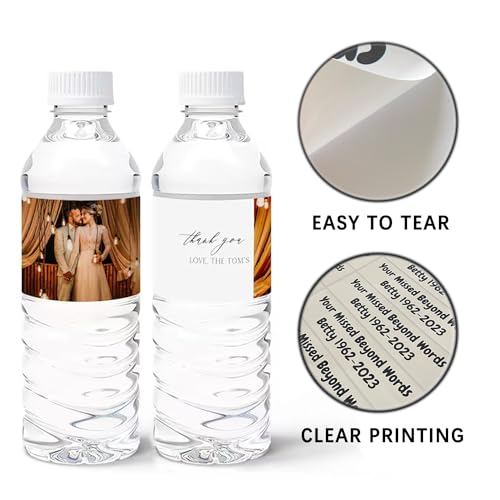 Custom Personalized Water Bottle Labels, 50-500 Stickers for Weddings, Parties, Birthdays, Business & More, Multipurpose Stickers for Bottles (2 x 8 inches)