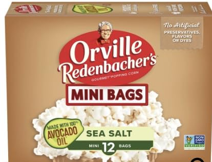 Orville Redenbacher's Mini Bags Sea Salt Popcorn, 12 Mini Bags, A...