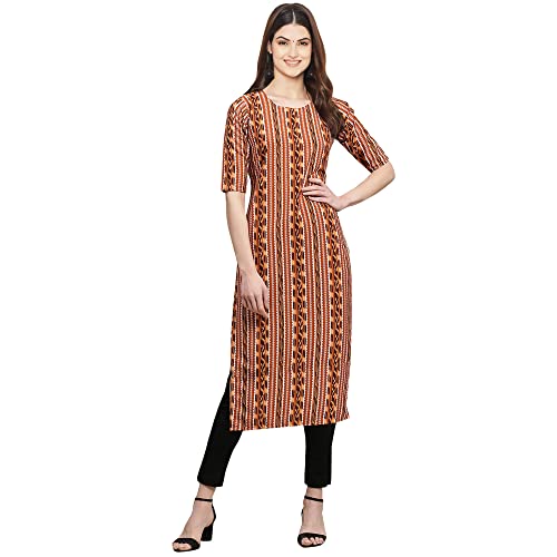 Image of Pinkmint Women's Crepe Digital Print Straight Kurta