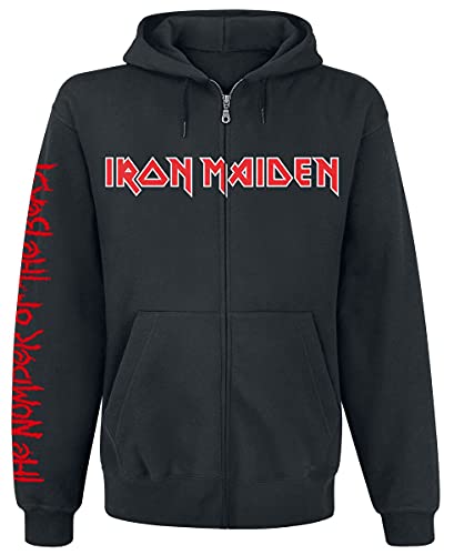 Iron Maiden NOTB Homme Sweat-Shirt zippé à Capuche Noir L