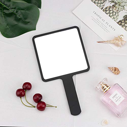 Topyhl Rectangle Handheld Mirror Hand Mirror Travel Handheld Mirror Cosmetic Mirror With Handle (Black) #TOP4