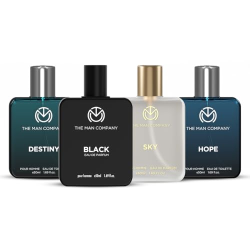 The Man Company Premium Perfume Gift Set for Man 4 X 50ml - Black, Hope, Destiny and Sky | Luxury Long-Lasting Fragrance For Man | Anniversary fragrance | Valentine Gift For Boyfriend | For Party, Outing, Office & Date
