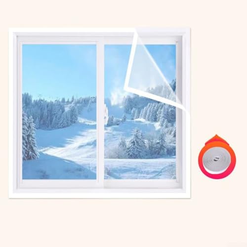 Kit d isolation de fenetre thermique coupe vent film isolant renforce double ligne 160x200cm - 6