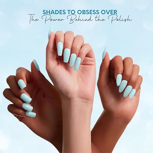 Image of Ellement Co Bubblegum Pastel Blue Nail Paint 10 ML | High Gloss Salon Shine Nail Colour | Quick Dry, Long Lasting & Chip Resistant Formula | Smooth Streak-Free Application | Vegan, Non-Toxic, Paraben Free & Dermatologically Tested Nail Polish