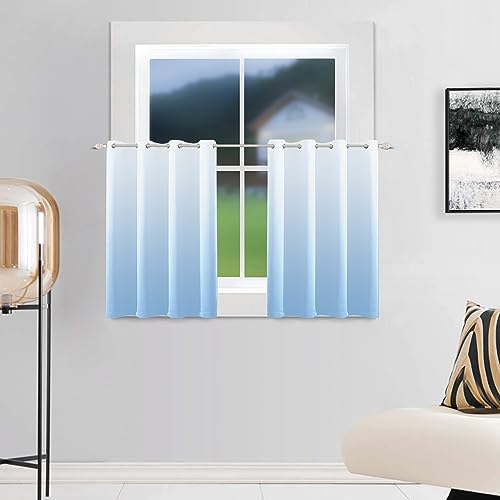 Rideau occultant bleu clair isolant thermique 53x137 cm