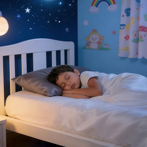 Image of NTBAY 2 Pack Pillows with Egyptian Cotton Pillowcases, Soft Cotton Down Alternative 13x18 Envelope Pillows for Sleeping in Crib Bed - Machine Washable - Breathable Travel Pillow, Dark Grey