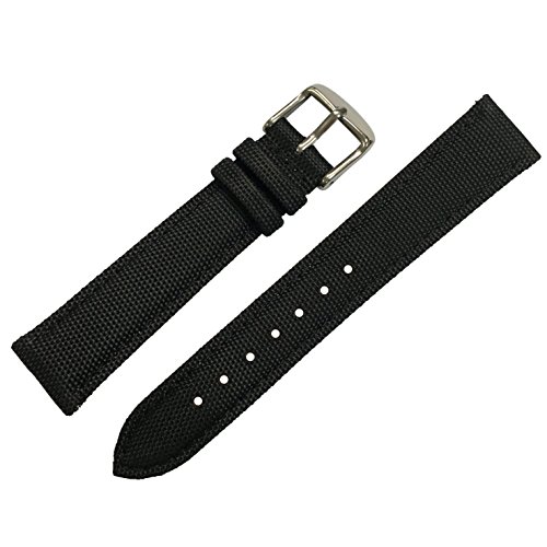 Ruixuan Quick Release Nylon Sailcloth Watch Band, Nylon Full Grain Leather Replacement Watch Strap With Stainless Steel Metal Clasp (20Mm, Black) #TOP6