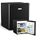 COSTWAY 48L Mini Kühlschrank Flaschenkühlschrank Getränkekühlschrank mit Gefrierfach/wechselbarer Türanschlag / 7 Temperaturstufe einstellbar / 49cm Höhe (Schwarz)