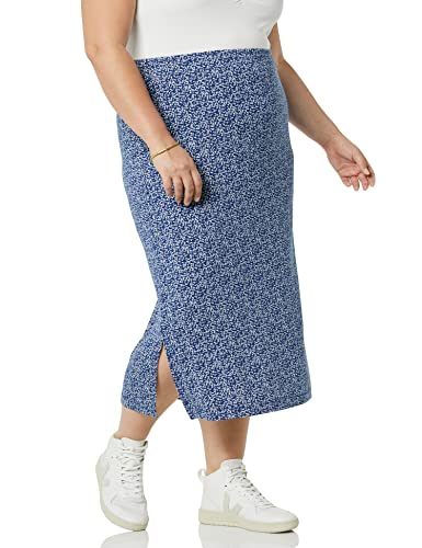 Image of Amazon Essentials Women's Pull-On Knit Midi Skirt with Elastic Waist, Stretchy (Available in Plus Size)