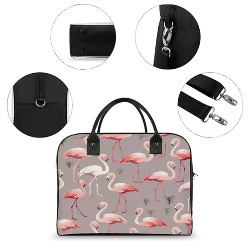 Bolso Tote con estampado Pink Flamingo y correa ajustable miniatura 6