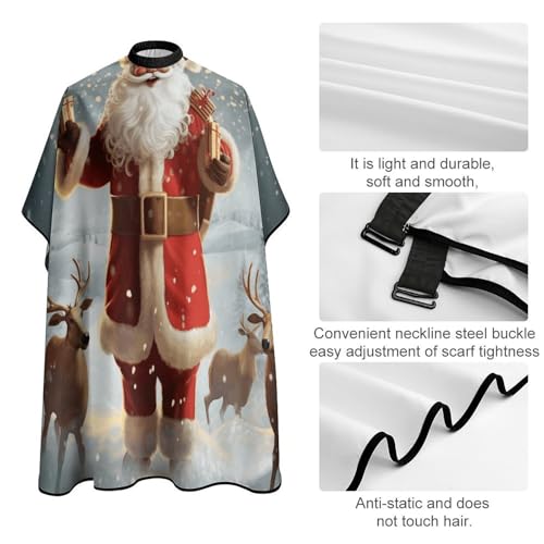Capa para corte de cabello navideña Santa Claus para adultos miniatura 4