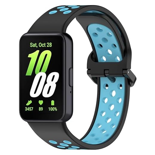CZhkg Deportes Correa de Repuesto para Galaxy Fit 3 (SM-R390) Strap, Silicona Correa de Reloj Ajustable Wristband Correa Pulsera Brazalete Armband para Galaxy Fit 3 (SM-R390) (azul negro)