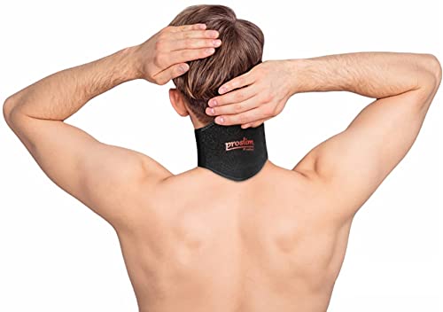 Nacken Hals Bandage ProSlim/T-active, Nackenwärmer, Halswärmer mit Turmalin und Magnet, Infrarot Wärmetherapie, Nacken Enspannung