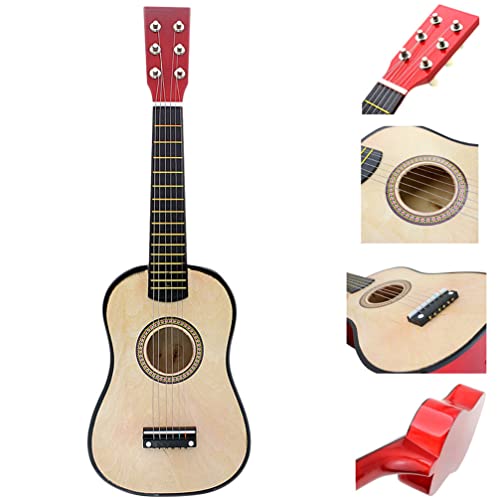 Toddmomy Acoustic Guitars 1Pcs 23 Inch Wooden Guitar,Kids Guitar 6 String Toddler Guitar Small Guitar Ukeleles Musical Instruments For Kids Beginners Adults,Wood Color Wooden Guitar #TOP5