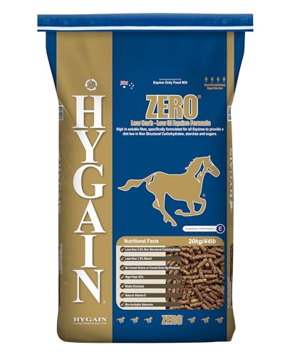 Hygain Zero - Ultra-Low Starch, Low Sugar, Low NSC, Cereal Grain Free, Fully Fortified Horse Feed - 44LB